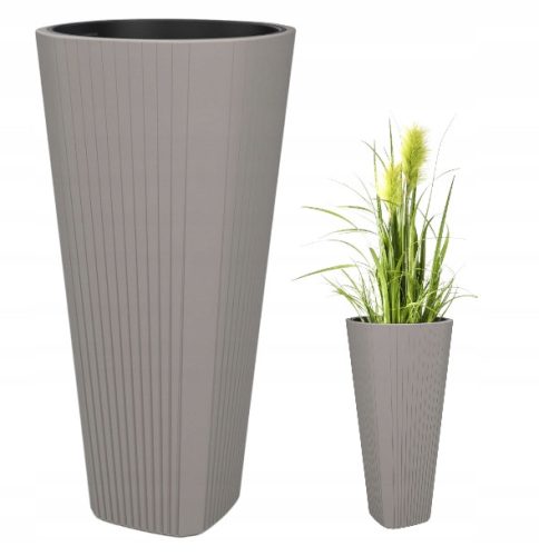 Grando virágcserép 39 cm x 39 x 80 cm átmérő 39 cm műanyag barna és bézs árnyalatok
