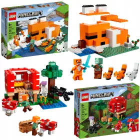    LEGO Minecraft 21178 Fox Habitat + LEGO Minecraft 21179 Gombaház