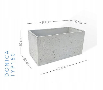  PASOŃ virágcserép 100 cm x 50 x 50 cm beton