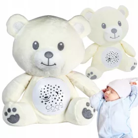   BEAR SLUMMIES SLEEPING ÁGY ÖLELŐ ÉJSZAKAI LÁMPA PROJEKTOR 2 az 1-ben 10 altatódal