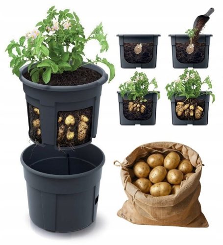  Prosperplast virágcserép 39,2 cm x 39,2 x 31,6 cm átmérő 39,2 cm műanyag fekete
