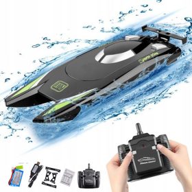    LODZ versenymotoros csónak távirányítós 25KM/H ezüst és fekete