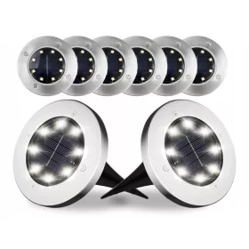    Süllyesztett napelemes lámpa LED Plus ezüst 12,6 cm 8 db.