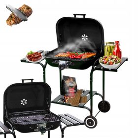  KERTI SZÉN GRILL FEDŐVEL VL02 FEKETE