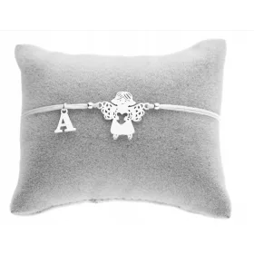    Ezüst zsinóros karkötő ANGYAL, angyal, bármilyen BETŰ, 925 EZÜST