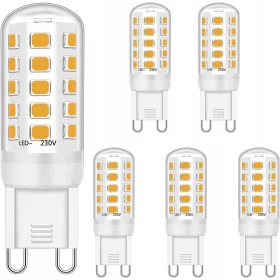    G9 5 W-os LED izzók, halogén izzó csere, 5 db meleg fehér