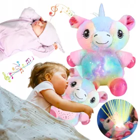   UNICORN plüssjáték PROJEKTOR ÉJSZAKAI LÁMPÁVAL MELODIES MUSIC DOBOZ