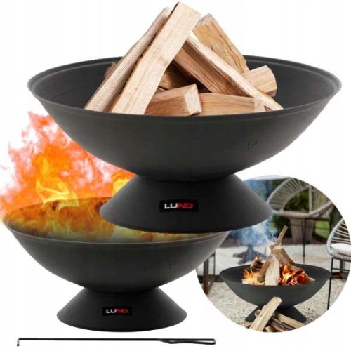  KERTI öntöttvas TŰZHŐ 56 CM TÁBROMTÜZES GRILL BOSTROS FEKETE