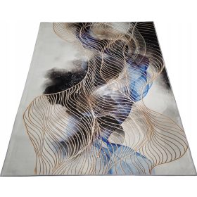    Szőnyeg Fancy 200x300 cm 2x3 Modern csúszásgátló háló fekete kék