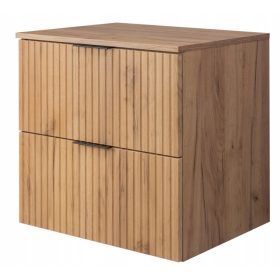    Függesztett fürdőszobai szekrény mosdókagylóhoz 60 cm-es munkalap durva tölgy CRAFT GOLD