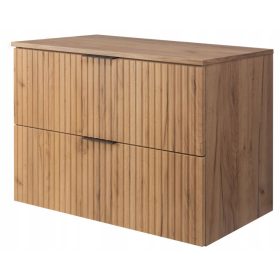    Függesztett fürdőszobai szekrény mosdókagylóhoz 80 cm-es munkalap durvított tölgy CRAFT GOLD