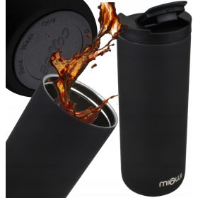    TERMÁLIS TERMÁL BÖGRE KÁVÉHOZ ÉS TÁHOZ, ACÉL MIOWI 500 ML FEKETE