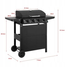    GÁZGRILL EL FUEGO SAN JOSE 4 ÉGŐS ÖNtvényvas Rács CSÖKKENTŐ!