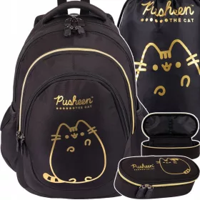    Pusheen St. több rekeszes iskolai hátizsák. Majewski fekete, Sárga és arany árnyalatai 23 l + 2 egyéb termék
