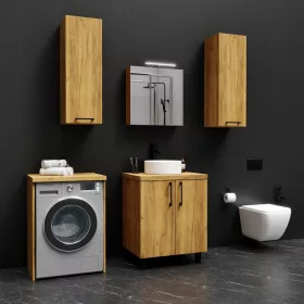    Fürdőszobabútor szett Craft tölgy akasztós szekrény álló polc mosógéphez