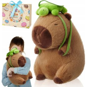    PLÜS CAPYBARA JÁTÉK HÁTIZSÁKKAL 35 cm-es ajándék gyerekeknek
