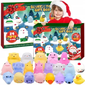    ADVENTI NAPTÁR 24x GNIOTEK MOCHI SQUISHY ANTISTRESS JÁTÉK SZETT