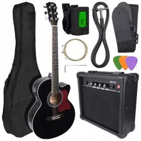    V-TONE EAG SET BK elektroakusztikus gitár + gitárerősítő készlet