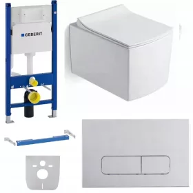    SET GEBERIT UP100 WC keret + matt króm gomb + WC csésze + W/O ülőke