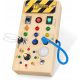  MONTESSORI BUSY BOARD FA ÉRZÉKELŐ JÁTÉK 8 db LED KAPCSOLÓ