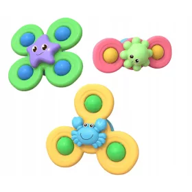    Fidget Spinner tapadókoronggal, szenzoros fürdőjáték - Animals Oc