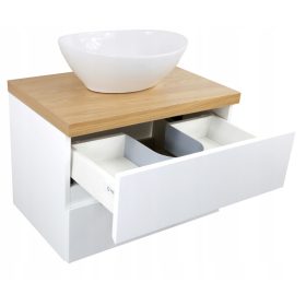    KIS FÜRDŐSZOBAI SZEKRÉNY MOSÓMOSÓHOZ ASZTALFELÜL | 40cm| FEHÉR FÉNYES LAKK