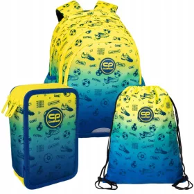    CoolPack többrekeszes iskolai hátizsák Kék árnyalatok, Sárga és arany árnyalatok 21 l + 2 egyéb termék