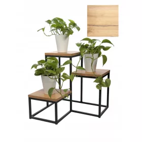    Virágtartó, fém sarokállvány virágoknak, Loft, 3 virágcserep ÚJ