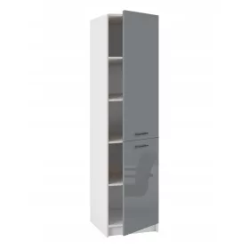    Fürdőszoba polc, magas szekrény, fürdőszoba oszlop, szürke fényű, 50x195 cm