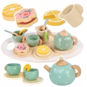    Fából készült teáskészlet gyerekeknek, csészék, kancsó és citrom