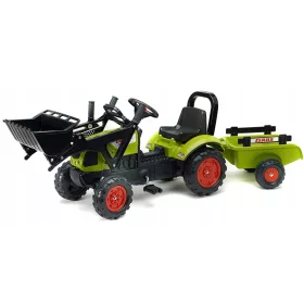    FALK Green Claas traktor pótkocsival és pedálos kanállal 2 évre