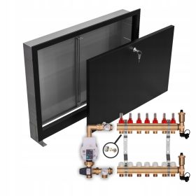    Padló alatti elosztó 7 + WILO SZIVATTYÚ + CSATLAKOZÓK + FEKETE DOBOZ