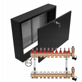    Elosztó padlófűtéshez 10 + CSATLAKOZÓK + FELÜLET DOBOZ RÉSZ