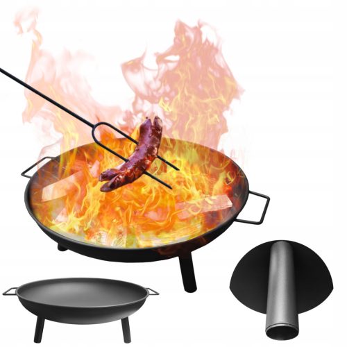  KERTI kandalló 60 cm grillre, bogrács, tábortűz, acél, fekete