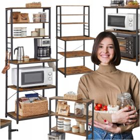    Songmics konyhaszekrény, rusztikus tölgy, 40 x 60 x 167 cm, előlap színe: rusztikus tölgy