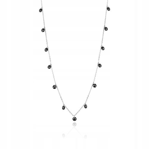  EZÜST NYAKÉK pr. 925 Choker fekete cirkónia