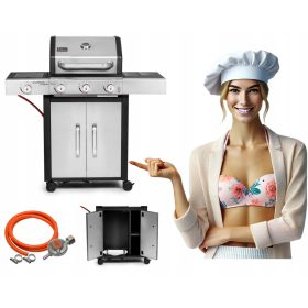  ACTIVA GÁZGRILL QUATRO INOX 3+1 öntöttvas rács