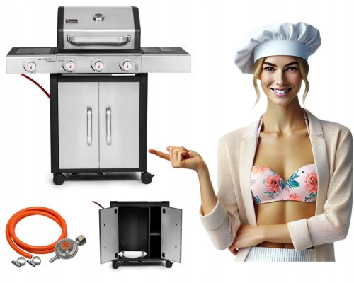  ACTIVA GÁZGRILL QUATRO INOX 3+1 öntöttvas rács