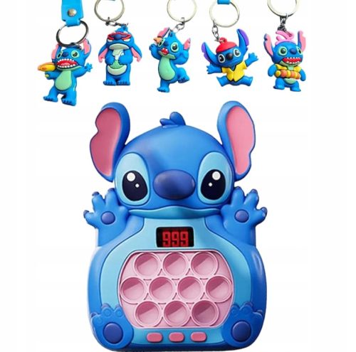  PUSH BUBBLE pop it szenzoros játékkonzol Stitch rózsaszín játékajándék