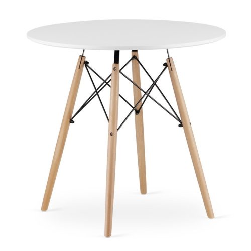  ModernHome asztal 51997090 kerek 80 x 80 x 75,5 cm fehér