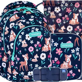    AstraBag többrekeszes iskolai hátizsák Shades of Blue 20 l + 2 egyéb termék