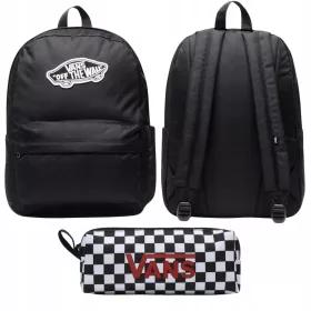    Vans városi hátizsák kool Classic Hátizsák Fekete VN000H4YBLK1 fekete + tolltartó Vans PENCIL POUCH-B VN0A7UEPY28 Blk/WhtChk