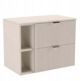    Szekrény polccal és pulttal a mosdókagylóhoz 80 cm-es hornyolt előlapok Kaszmir