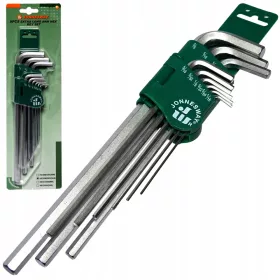    Jonnesway Inch derékszögű imbuszkulcsok extra hosszú 9 db H03SM209S