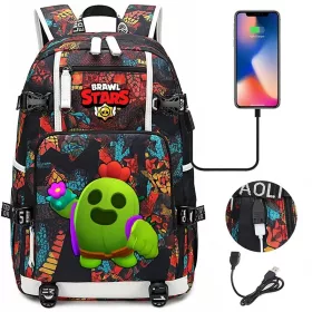    Brawl Stars Default Spike hátizsák USB töltéssel. Nagy kapacitású