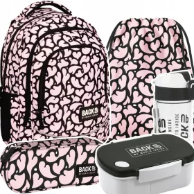    Tartós többrekeszes iskolai hátizsák, fekete, Shades of pink, 26 l + 4 egyéb termék