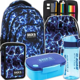    TARTALÉK ISKOLAI HÁTIZSÁK IFJÚSÁGNAK, 4 rekeszes, NAVY BLUE SKY WATER + 4 egyéb termék