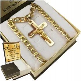    FÉRFI ARANY PÁNCÉLÁNC 6 mm-ES KERESZTTEL 585 arany MENTES GRAVÍRÁSSAL