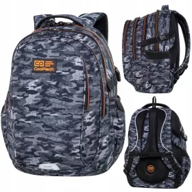    CoolPack többrekeszes iskolai hátizsák Narancs árnyalatok, Szürke és ezüst árnyalatok 29 l
