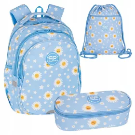    CoolPack többrekeszes iskolai hátizsák fehér, Kék árnyalatok, Sárga és arany árnyalatok 21 l + 2 egyéb termék